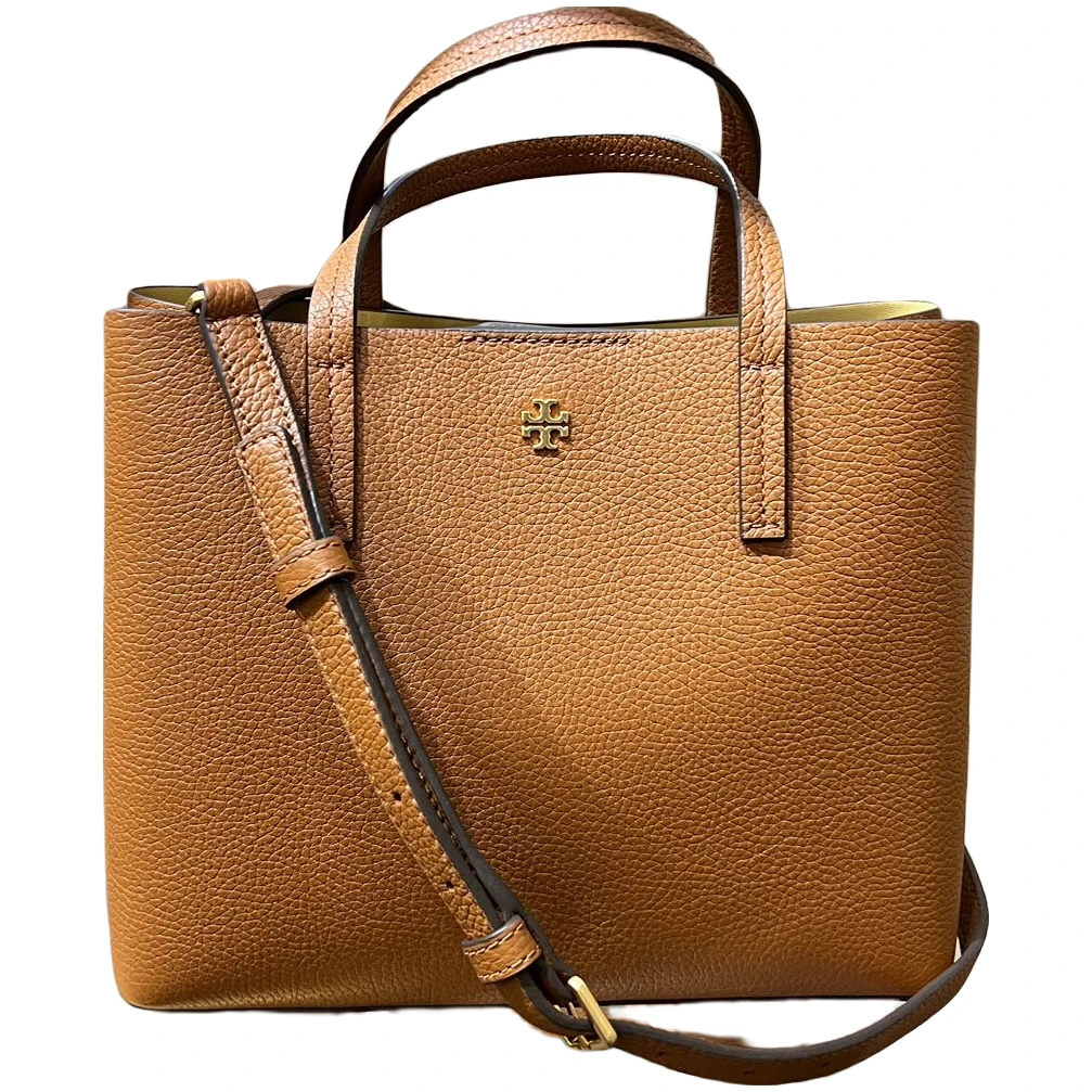 Tory burch//汤丽柏琦 棕色小号戴妃托特包85985