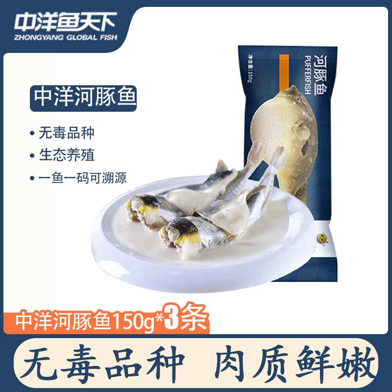 【顺丰京东】中洋鱼天下河豚鱼3条*150g/条全程可追溯红烧白灼河豚