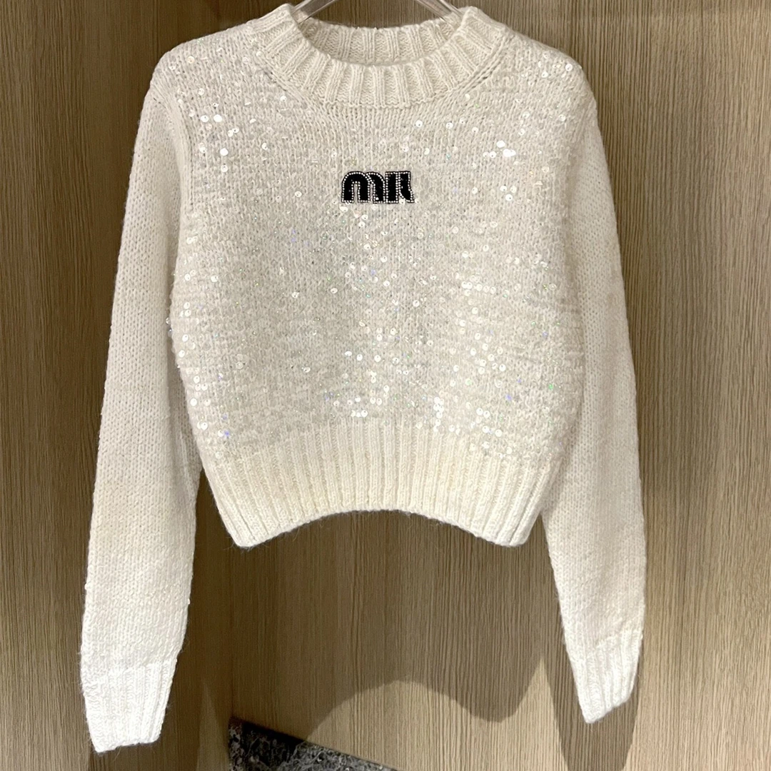 《猪猪出品》秋冬上新毛衣小香风气质气质白色短款时尚百搭秋季136