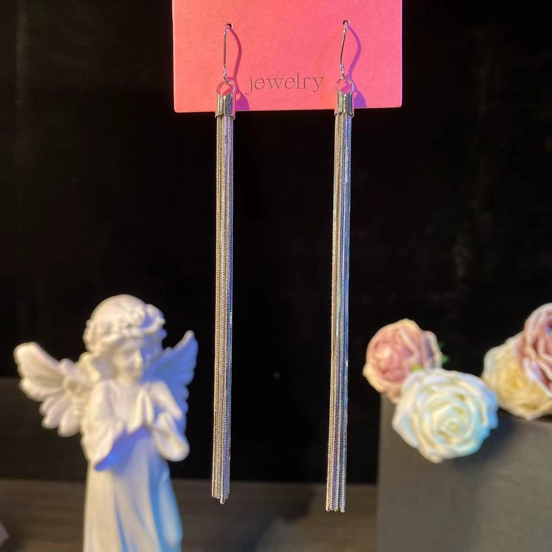 铜合金耳饰 微语】简约长款简约个性时尚长款耳钩气质轻奢素款耳环