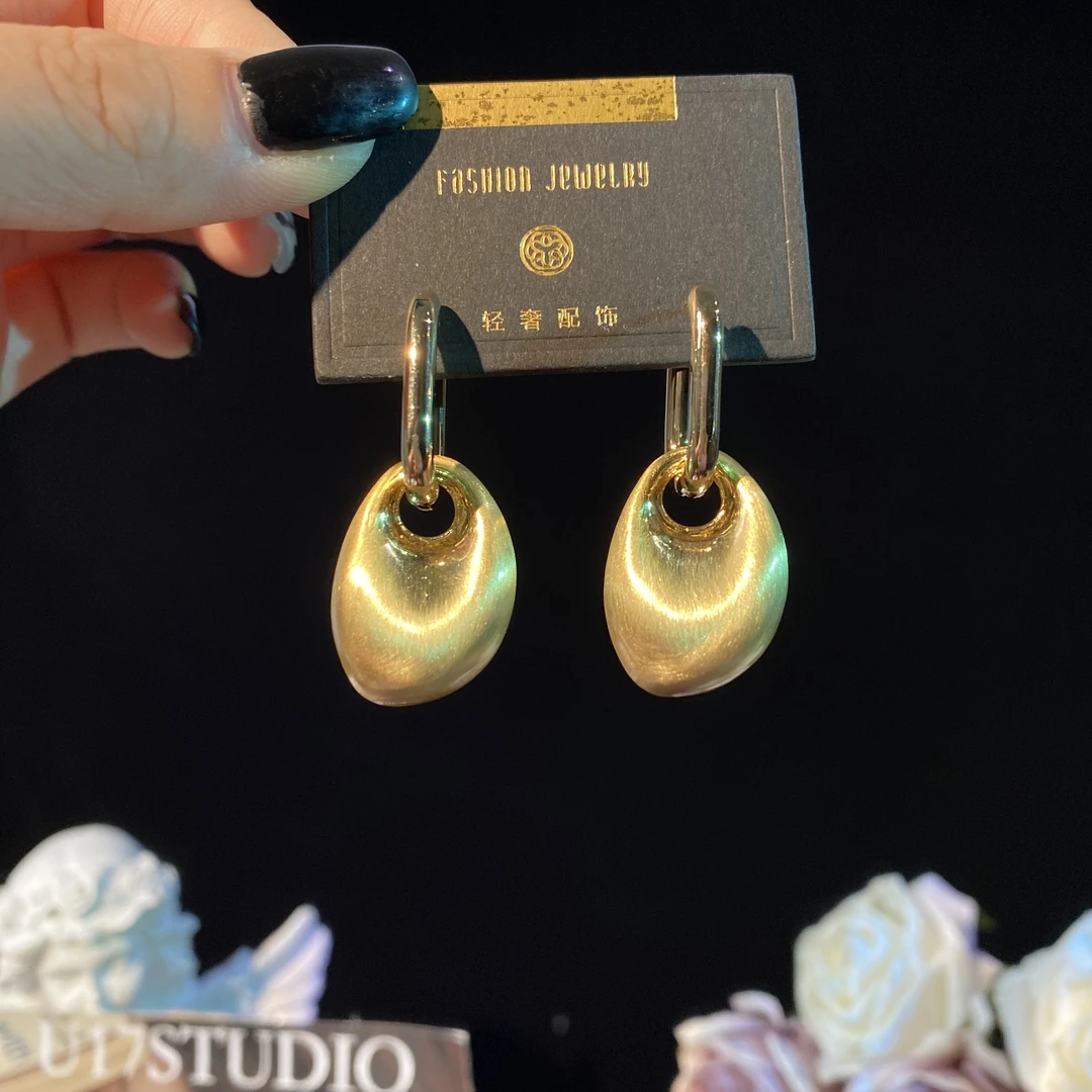 铜合金耳饰 微醺】冷淡风拉丝气质长款耳坠时尚轻奢耳扣女简约洋气