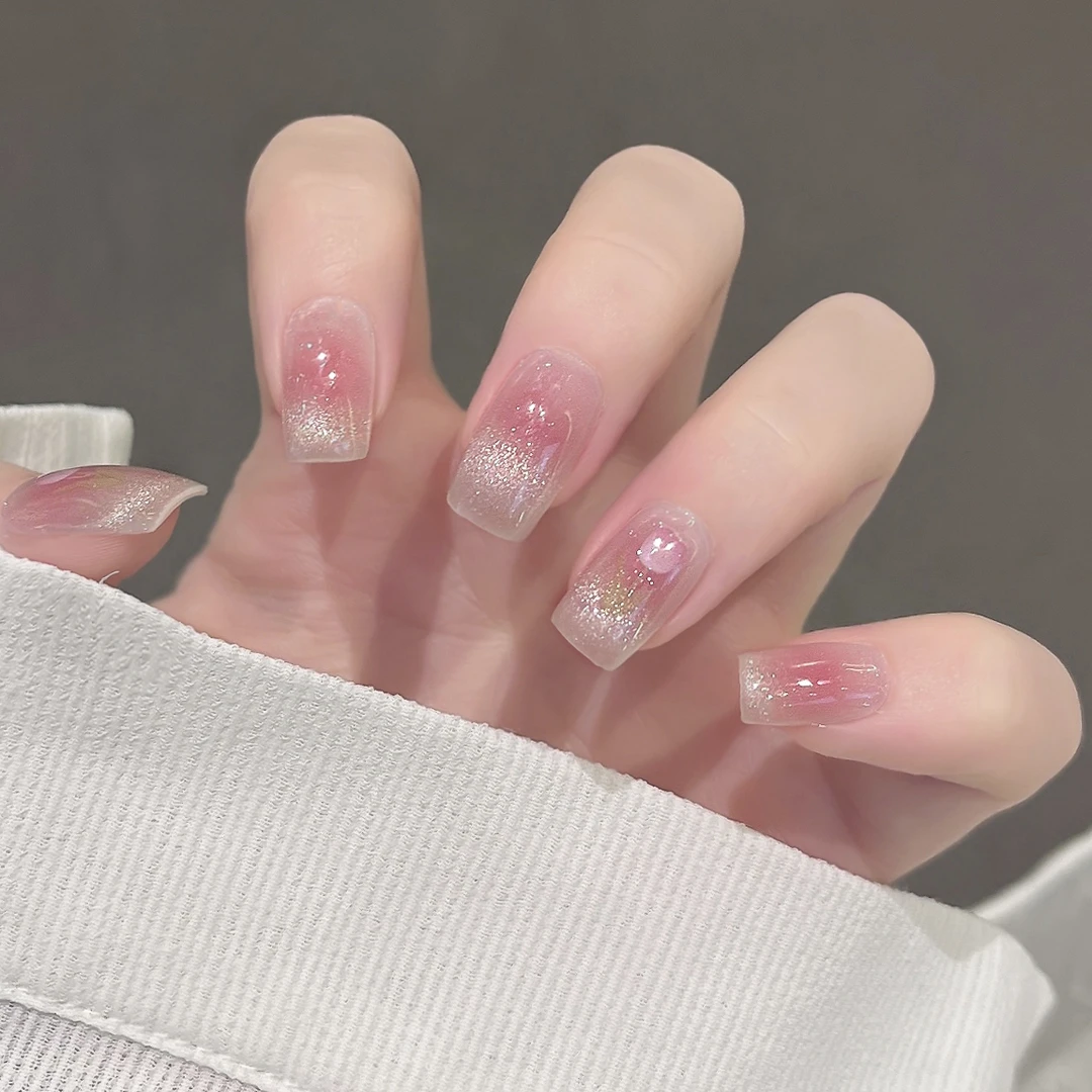 【ES898】猫眼半固化凝胶uv半烤美甲贴指甲贴片照灯变硬穿戴甲穿戴