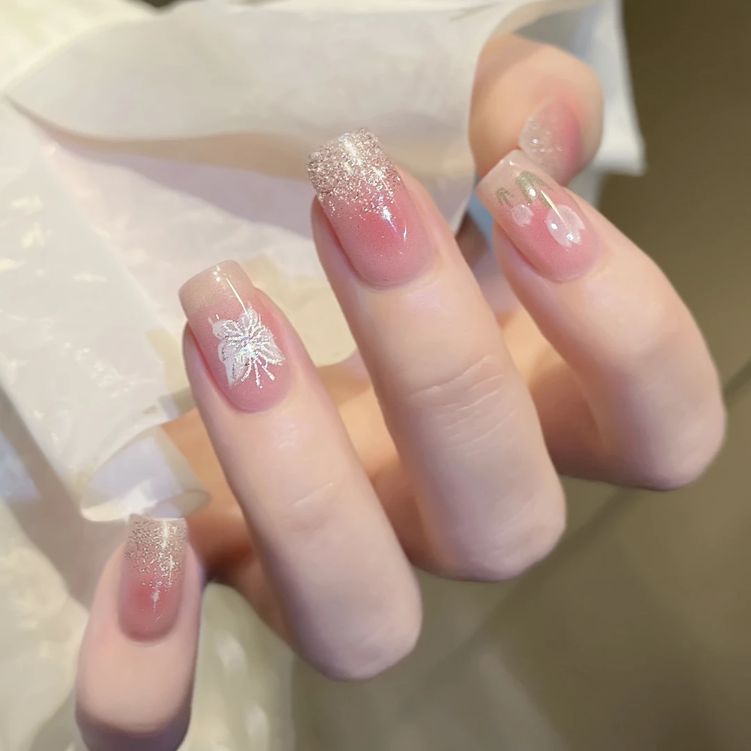 【ES772】半固化凝胶uv半烤美甲贴指甲贴片照灯变硬穿戴甲