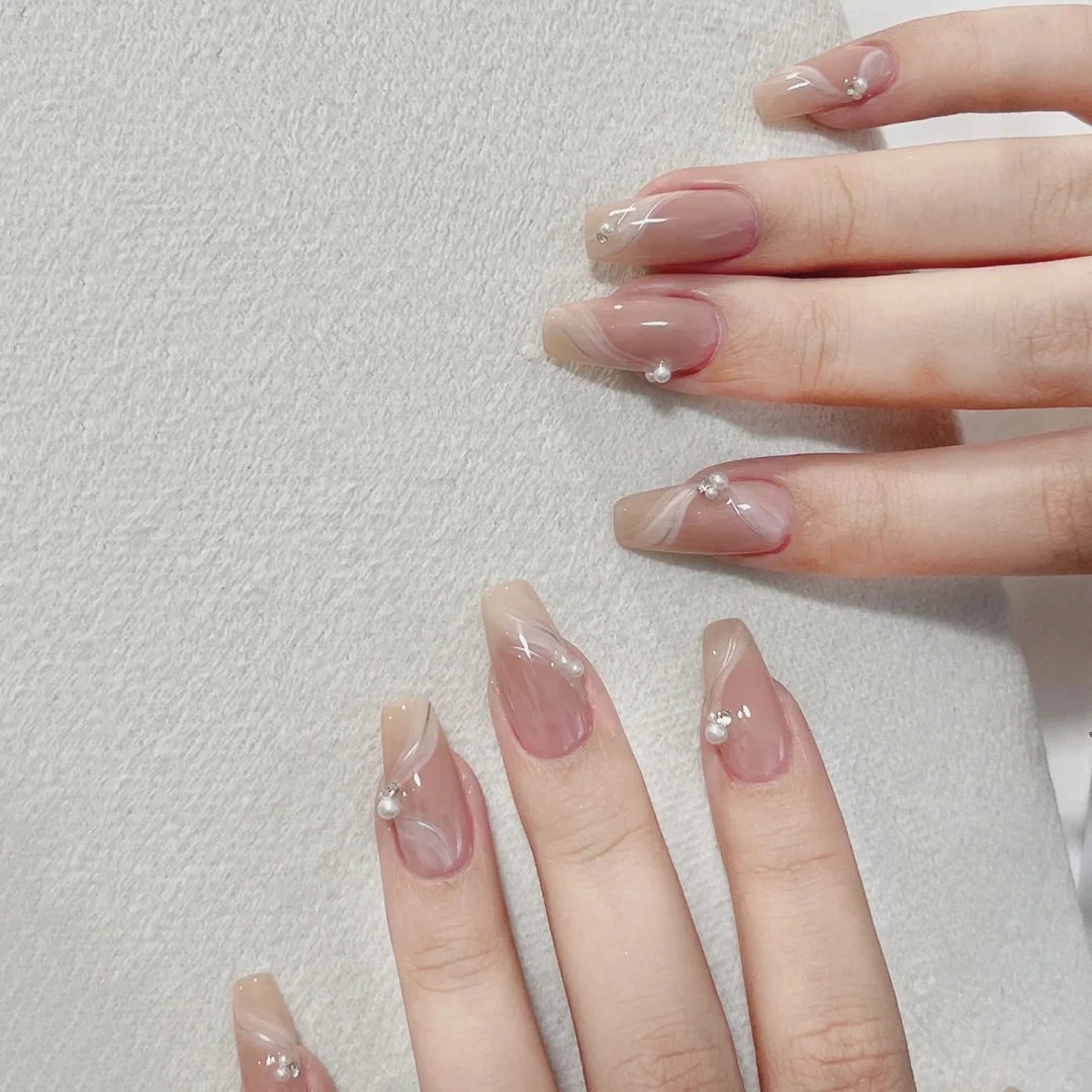 【ES684】20指半固化凝胶uv半烤美甲贴照灯穿戴