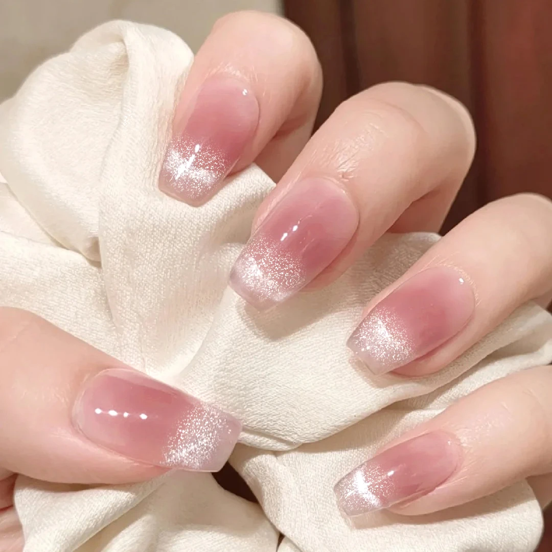 【ES859】半固化凝胶uv半烤美甲贴指甲贴片照灯变硬防水持久穿戴甲