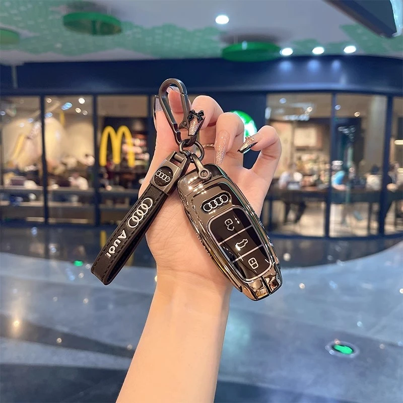 适用奥迪A6L钥匙套2023款A4L/Q5L/A3/A5/Q7/A8汽车金属壳包扣高档