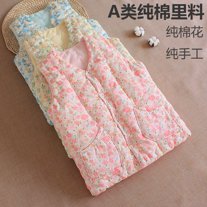 纯棉花手工马甲女成人内外穿保暖背心马夹内胆碎花棉坎肩秋冬季