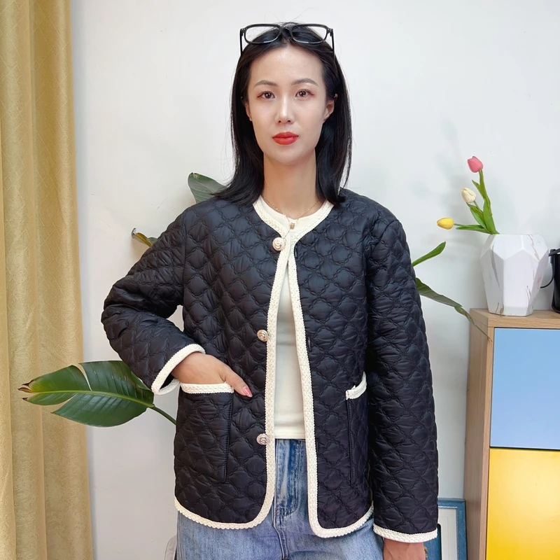 新款小香风女士短棉袄高级感小众时尚减龄棉服外套薄款保暖