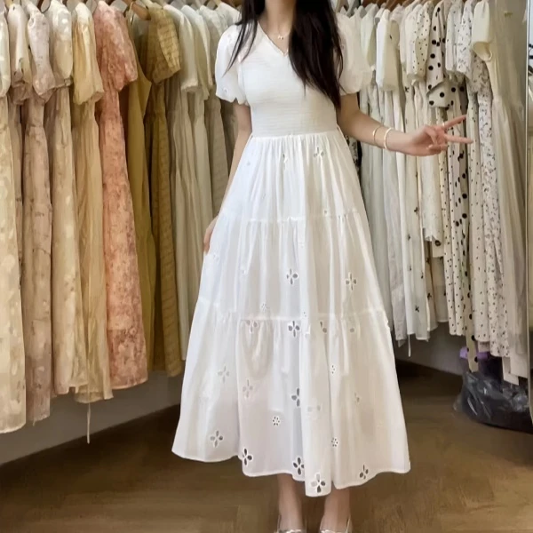 夏季上新~时尚经典镂空印花设计款连衣裙 L6250