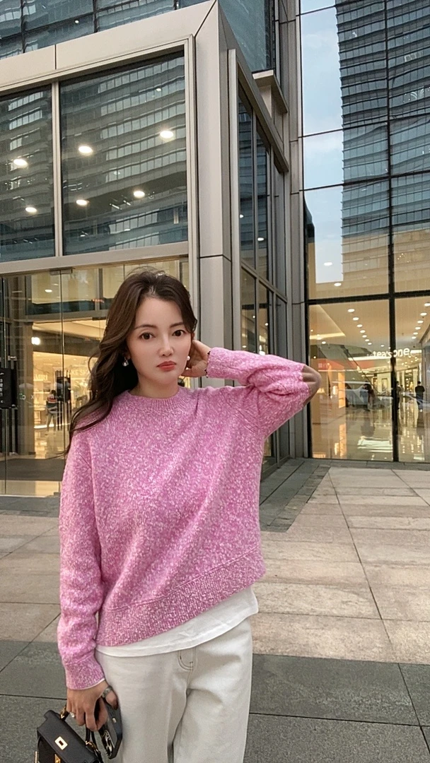 A2639秋冬新品超细羊羔毛小香风套头毛衣针织长袖