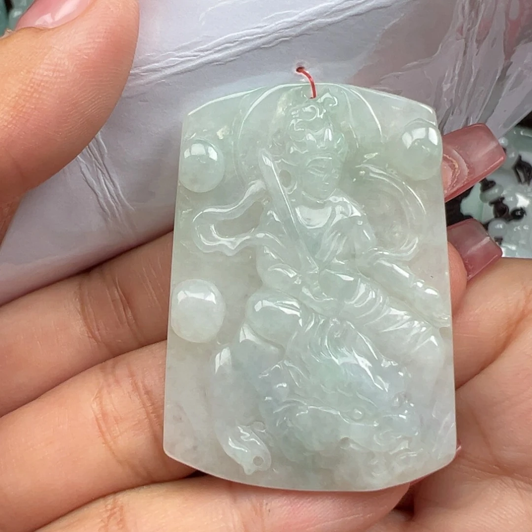 翡翠颈饰未镶嵌文殊菩萨