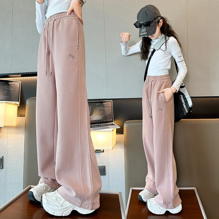 女童卫裤2025秋季新款6-12岁15岁中大儿童休闲裤女孩阔腿裤学生裤