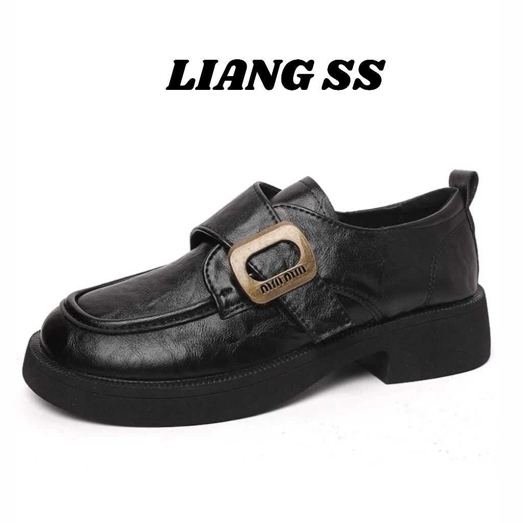 新款厚底乐福鞋英伦风女鞋单鞋玛丽【脚肥脚宽脚高拍大一码】-h208