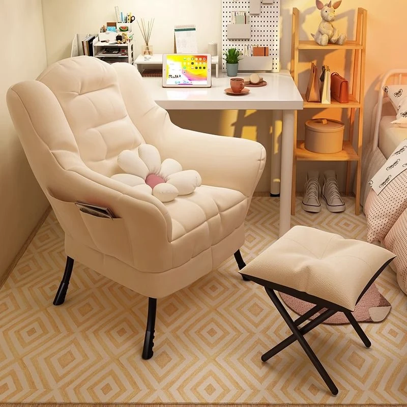 单人宿舍家用沙发椅休闲电脑椅学生椅子卧室阳台小沙发折叠沙发