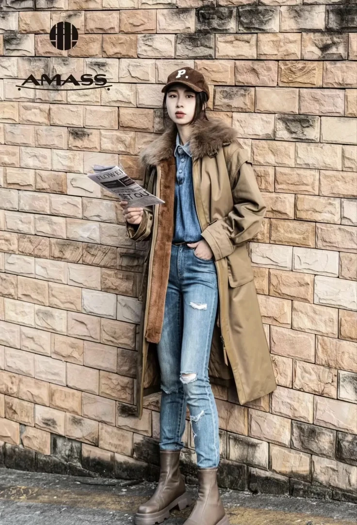 AMASS/阿玛施防风保暖韩版派克服中长款新雪丽棉衣5400734秋冬厚。