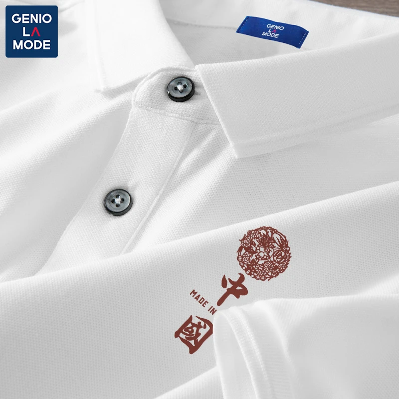 GENIOLAMODE高端polo衫男短袖夏季国潮休闲衬衫领男士宽松大码t恤