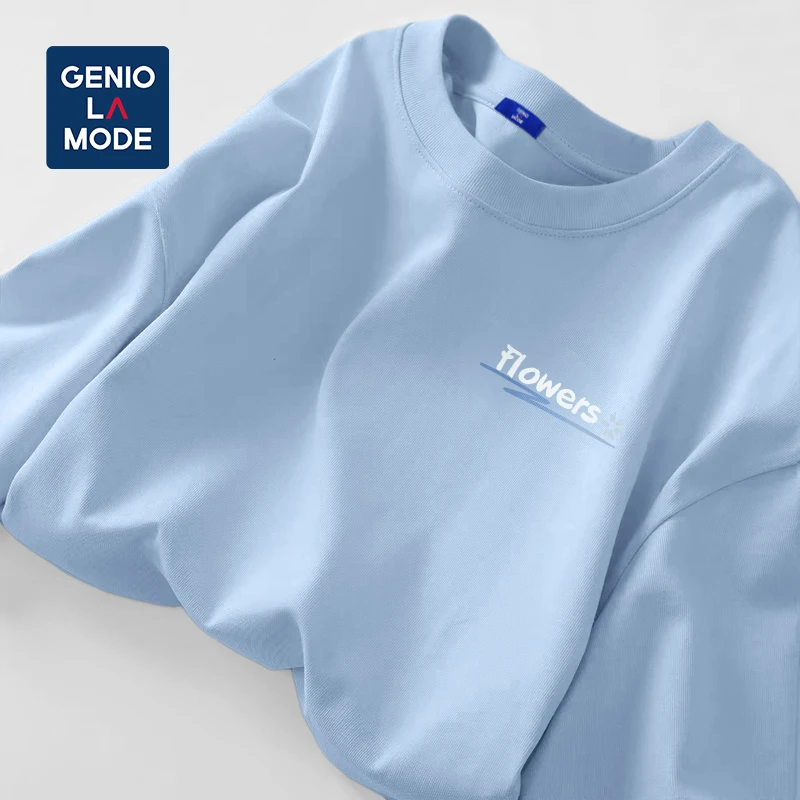 GENIOLAMODE2025夏季新款纯棉半袖休闲百搭t恤男简约透气短袖男款