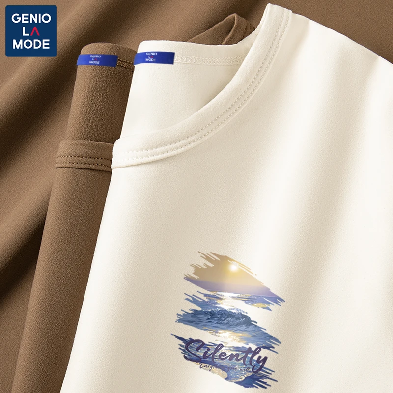 GENIOLAMODE牛奶绒打底衫男女同款冬季保暖加绒长袖t恤学生百搭