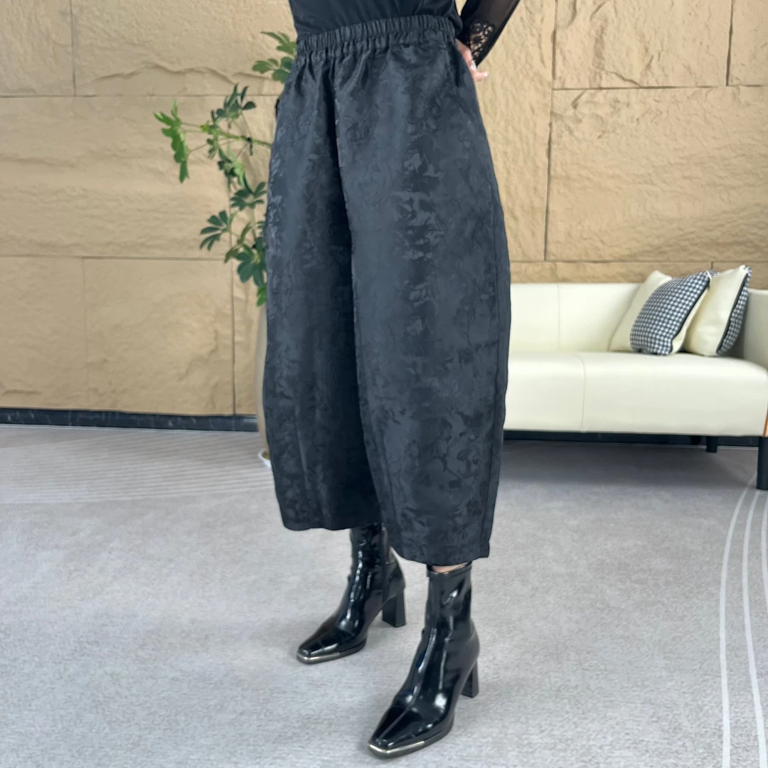 清静语23098黑色3加绒百搭休闲显瘦气质时尚休闲裤