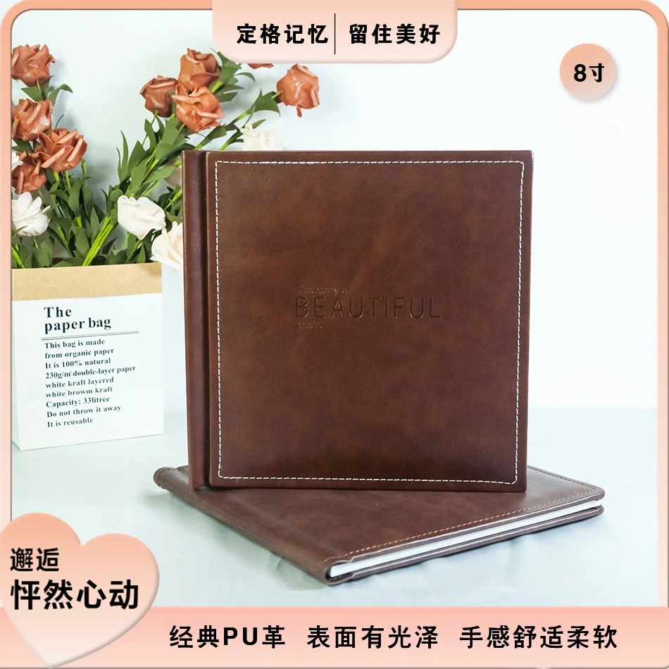 高端皮质结婚婚纱孕妈定制影楼相册高清全家福写真艺术照定做纪念