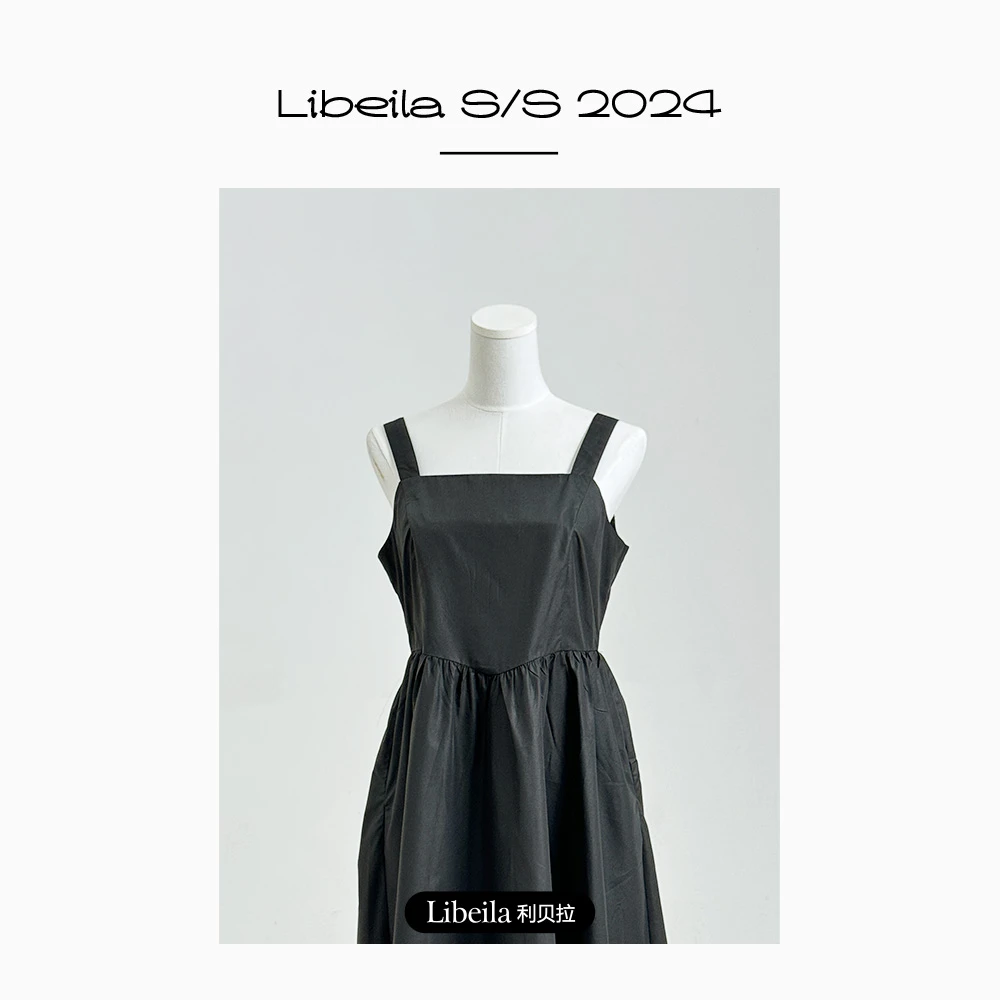 利贝拉吊带连衣裙宽松连衣裙女装连衣裙显瘦气质小个子L42160288