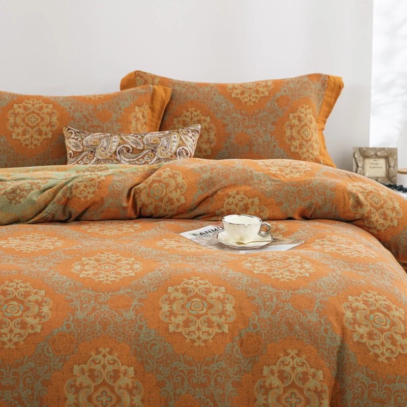 王厂长粉丝专属高货清样A类全棉色织大提花双层纱四件套亲肤柔软