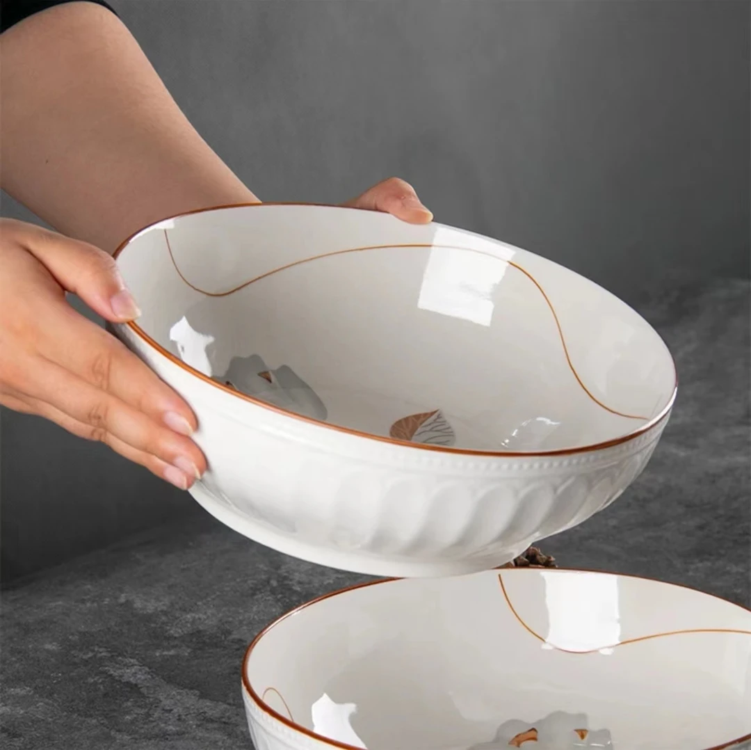 釉下彩9英寸陶瓷大汤碗餐具面碗水煮鱼碗毛血旺碗浮雕碗大碗