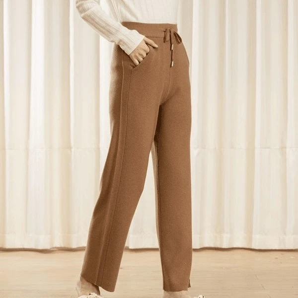 100%全羊毛时尚舒适休闲显瘦高腰加厚休闲百搭羊毛直筒裤！EM004