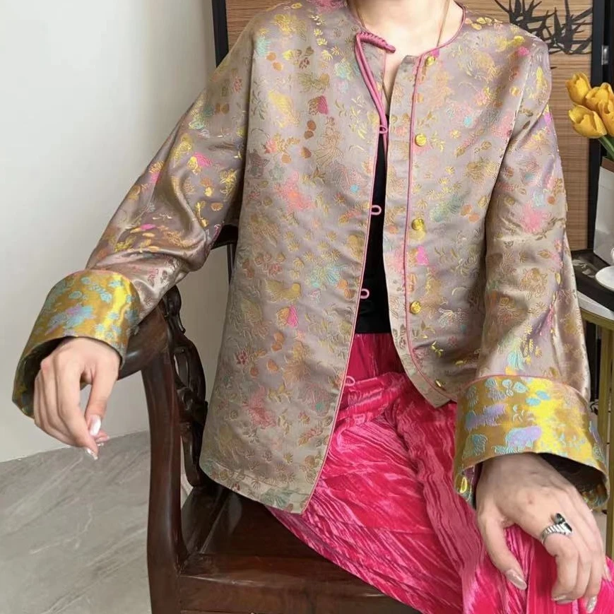 《秀秀定制》《幻彩小金鱼》时尚气质国风新中式长袖日常外套2190