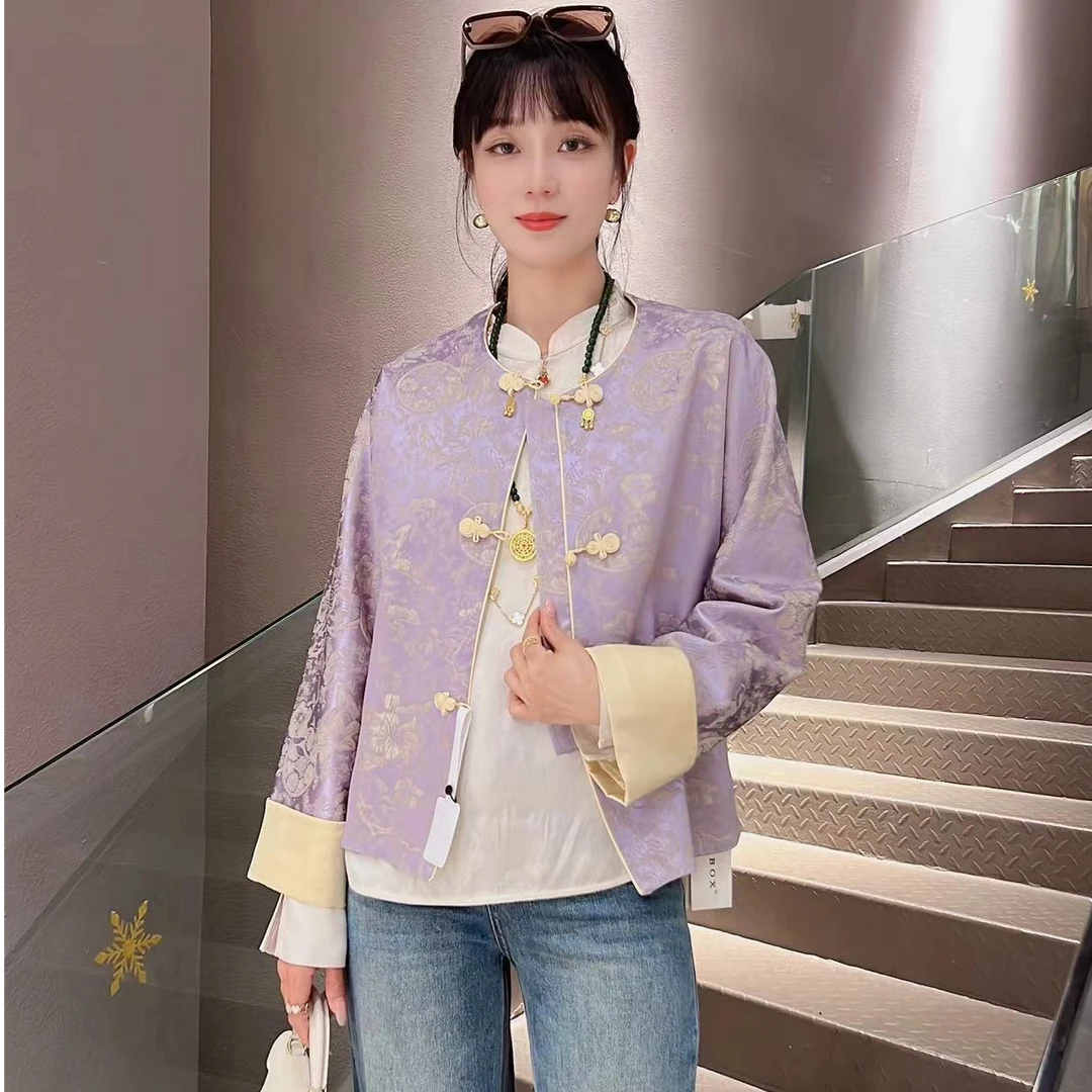 《秀秀定制》《铜钱枇杷纹》时尚秋季长袖中国风外套2026