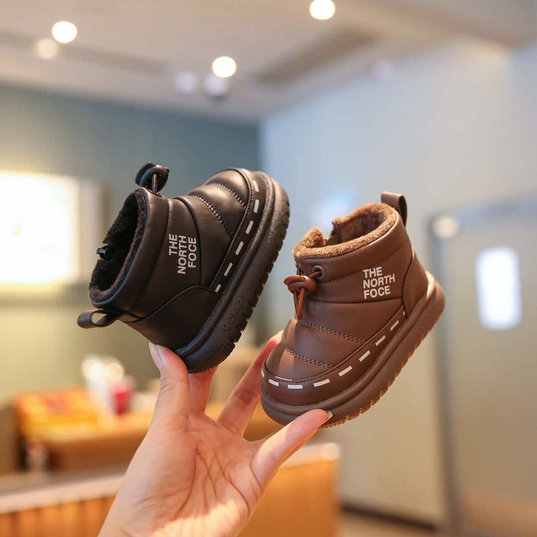 Sportmern女宝宝棉鞋婴儿学步鞋软底小童雪地靴加绒加厚男童棉靴