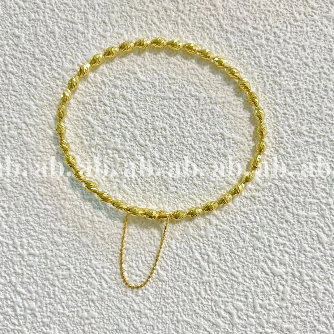 【鲸囍】摇钱镯●18K金意大利进口手饰52-63圈口可戴#8621