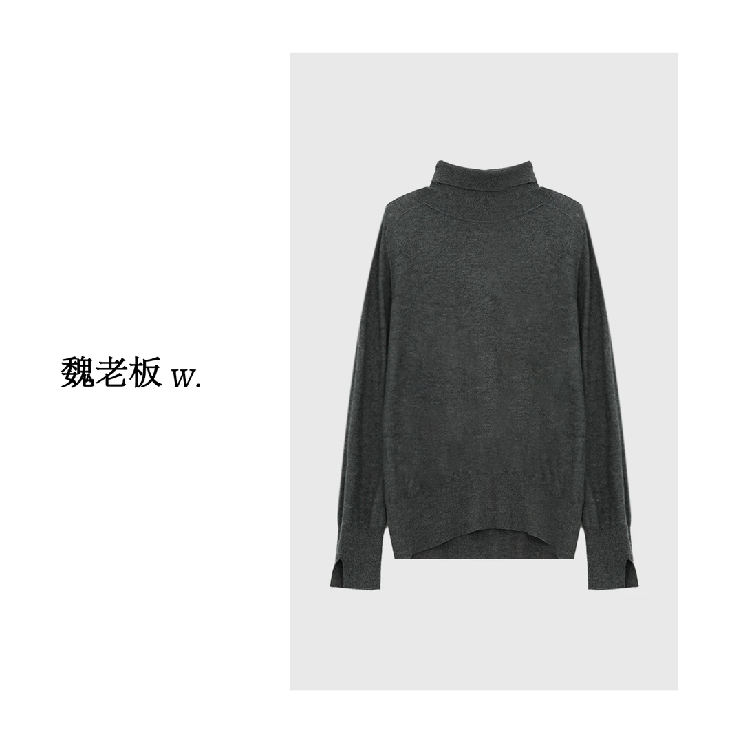 W.Diva【柏林】精纺绵羊毛极简半高领百搭针织衫3Z2211390
