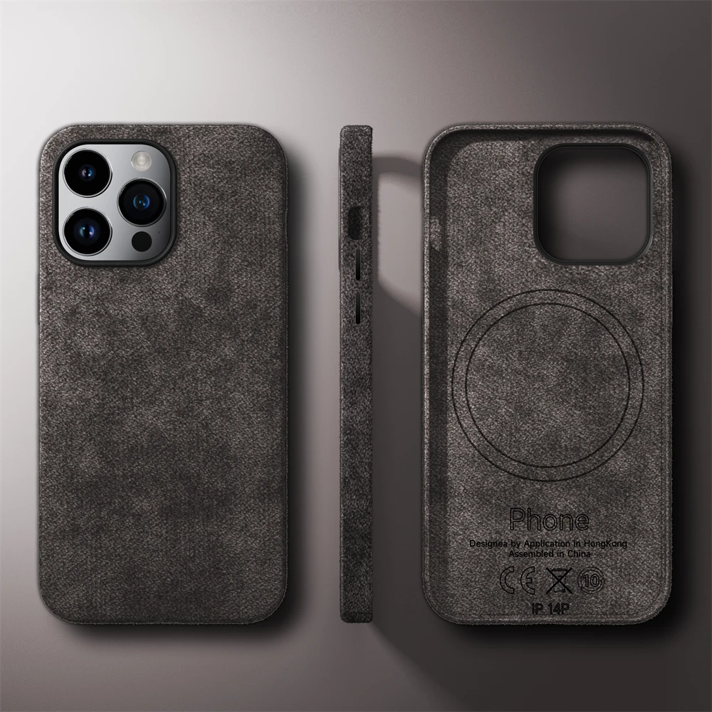 适用于iphone15proMax欧缔兰翻毛皮手机壳苹果14pro磁吸功能13/12