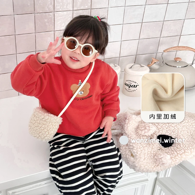SASA的丸子妹圣诞小熊加绒卫衣1224