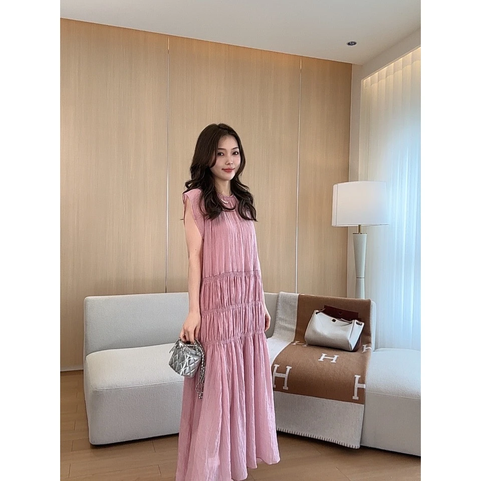 【浪漫少女】MEGANLE 空气感微透重工肌理感小飞袖连衣裙2024300