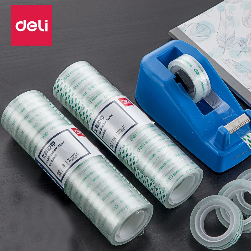 得力方便透明胶学生透明胶带小学生手工专用小号小胶带多用途胶布