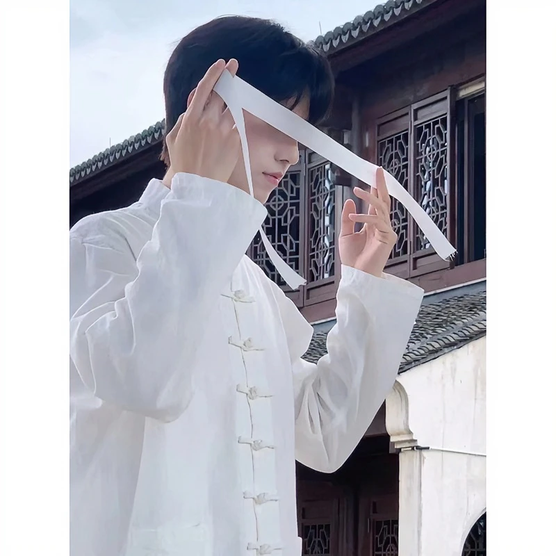 新中式禅意国风衬衫唐装男高级感麻料长袖衬衣盘扣中山装痞帅外套
