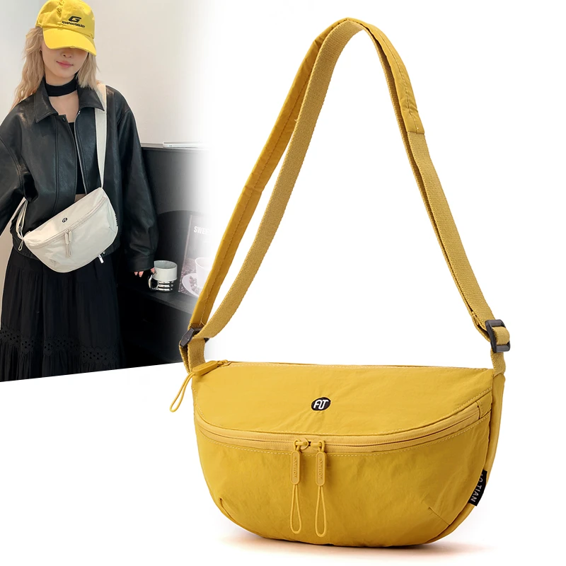 奥天新款休闲女式包包简约百搭斜挎包轻便户外通勤包单肩包女布包