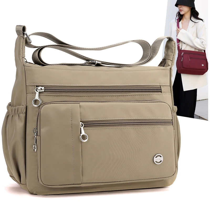 奥天新款简约时尚多层女包休闲包布包单肩包斜挎包包大小号包包潮