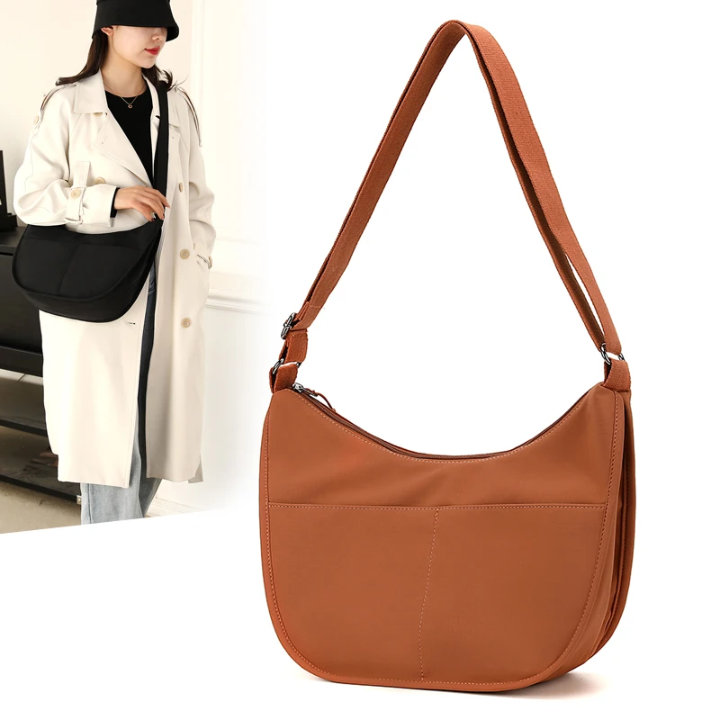 新款简约风时尚休闲包女士包包斜挎包单肩包多色布包通勤包包潮包