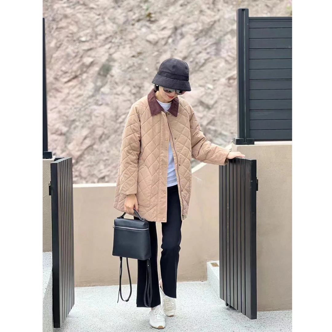 （YY推荐）云水谣时尚休闲百搭宽松潮流秋冬保暖复古韩版女士棉服