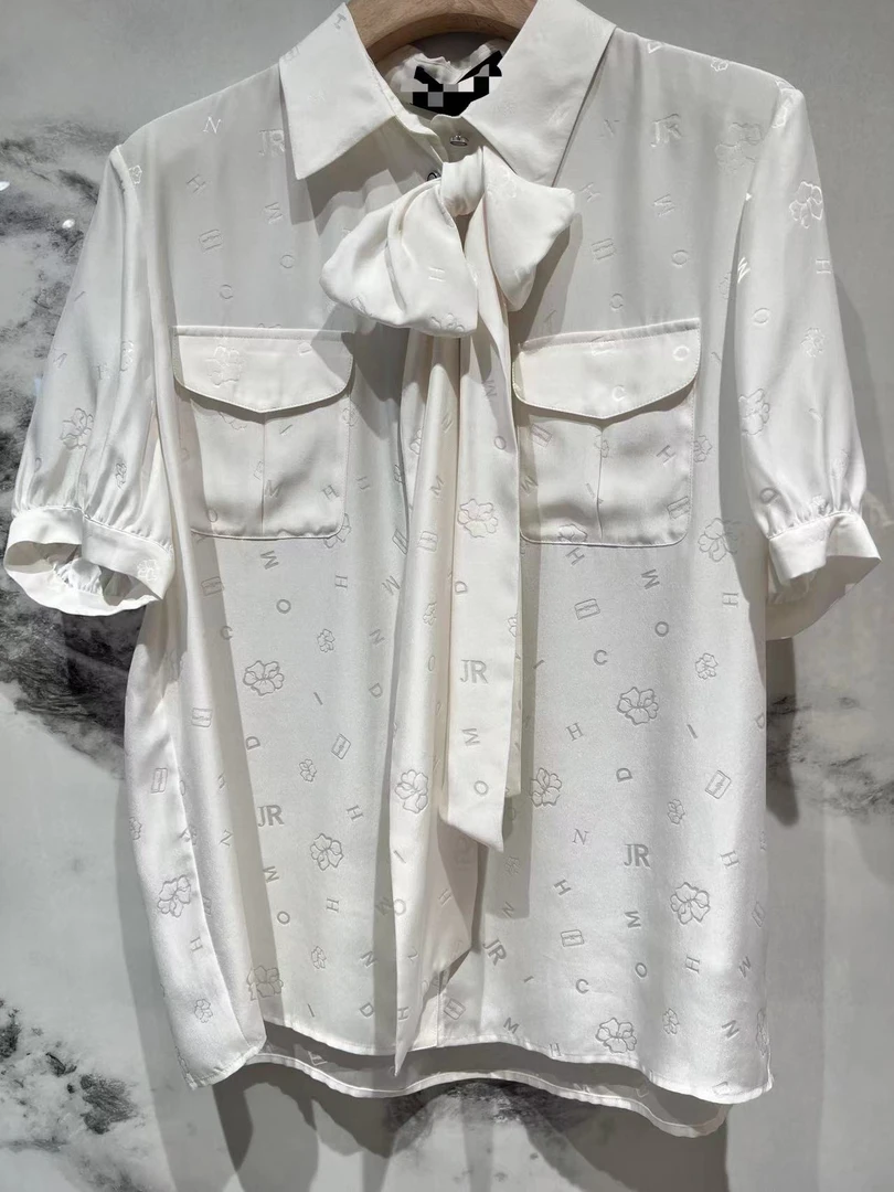 胸前蝴蝶结意式衬衫