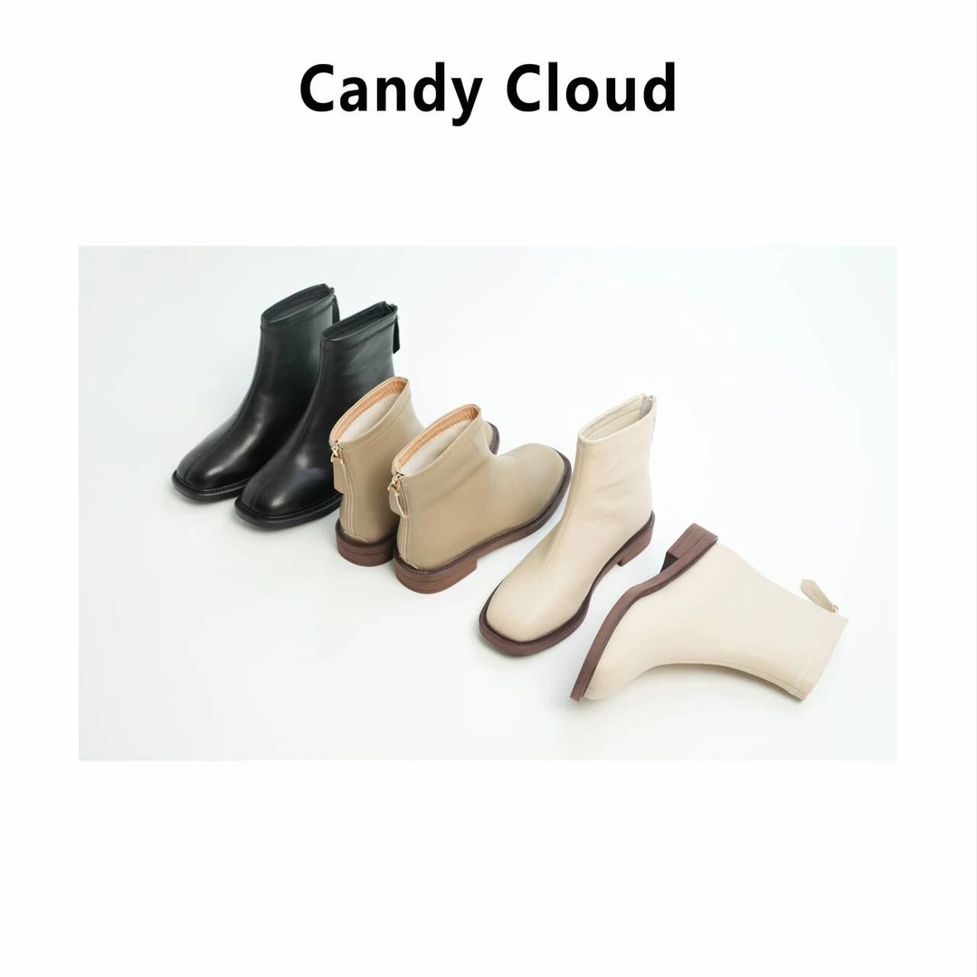 特别好穿！二层羊皮真皮平底切尔西短靴瘦瘦靴烟管靴X20Z/3