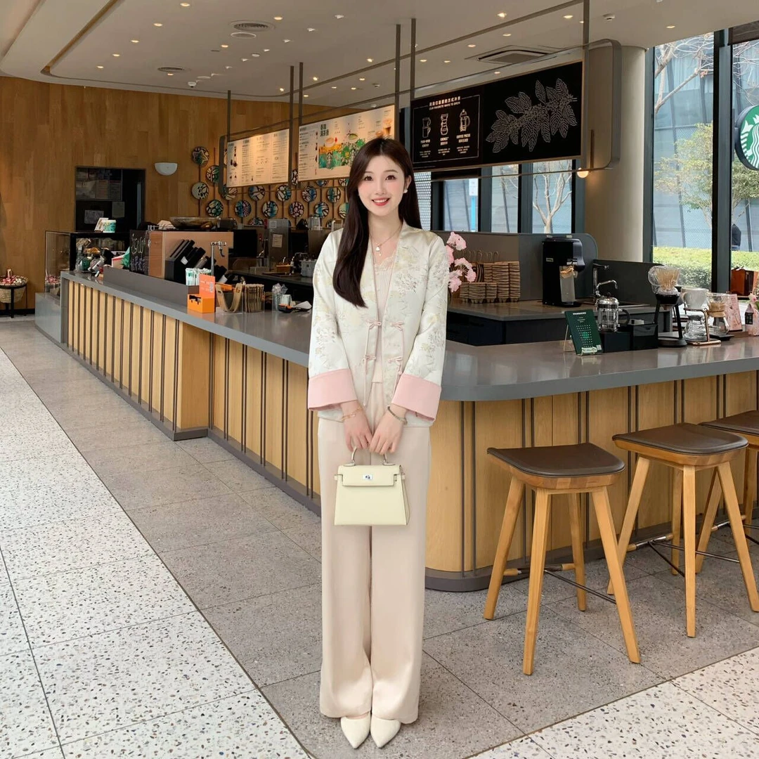 花好月圆 重工织锦提花手工盘扣国风气质新中式上衣女外套WT61/3