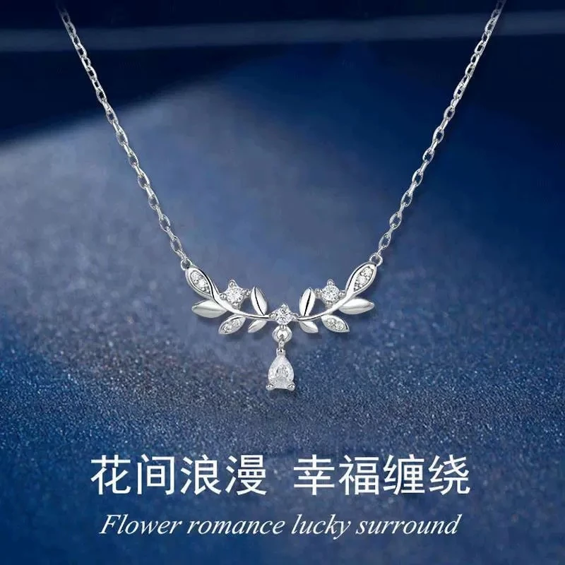 钛钢项链 月桂花麦穗不掉色女轻奢ins小众设计感高级百搭锁骨链
