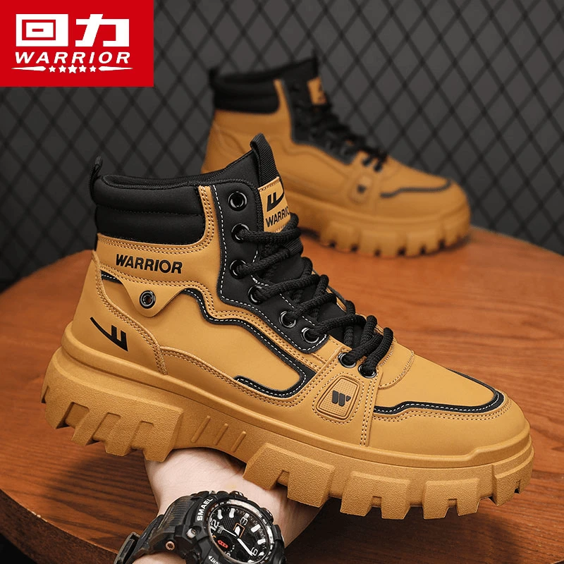 回力男士英伦风马丁靴秋季爆款男鞋2024时尚休闲高帮靴子潮流百搭