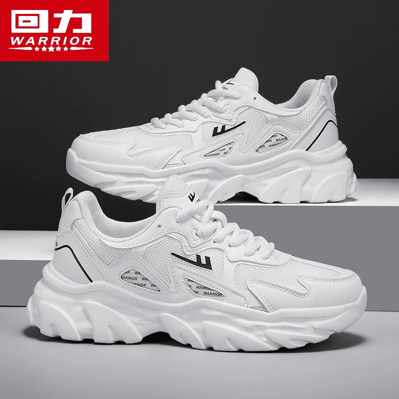回力厚底老爹鞋增高透气运动鞋2024新款秋季学生休闲百搭小白鞋男