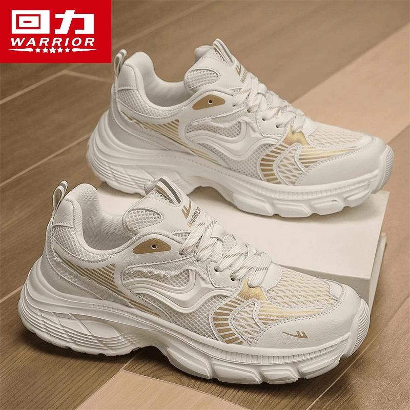 回力男鞋2024秋季新款超轻运动透气休闲黑色百搭时尚厚底老爹潮鞋