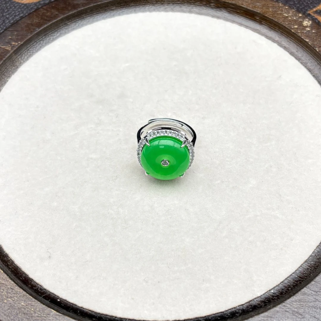 A65 冰绿平安扣 活口戒子 (多样性发其一)